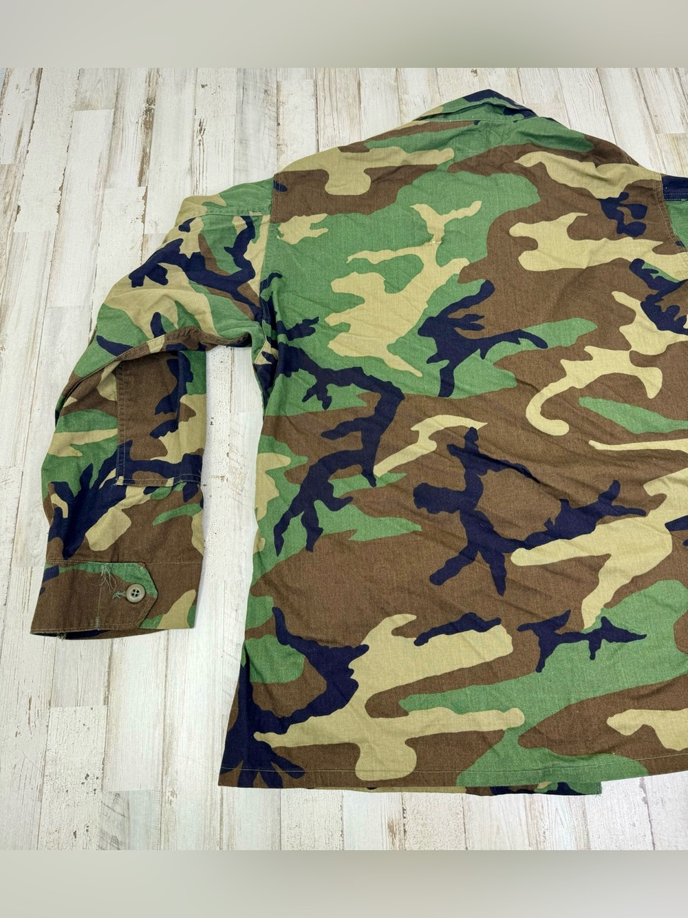 Vintage US Military Shirt Mens Large Camo Cargo Woodland Combat Shacket - Picture 14 of 14